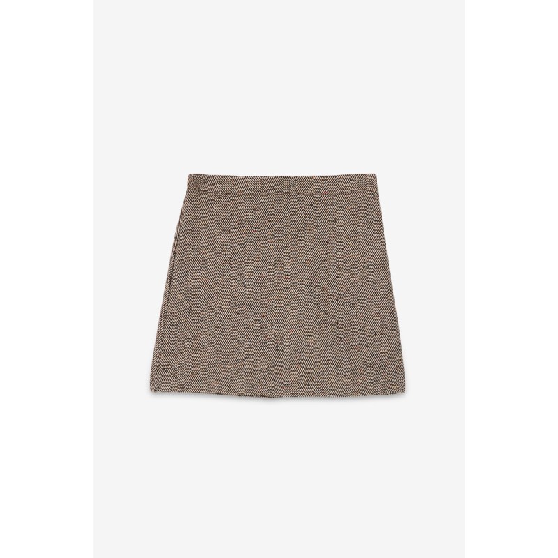 OTTOD'AME HERRINGBONE MINI SKIRT