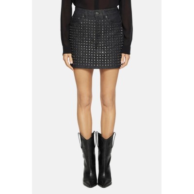 DONDUP STUDDED MINI SKIRT